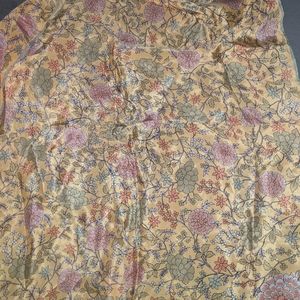 Vintage Floral Silk Oscar De La Renta scarf